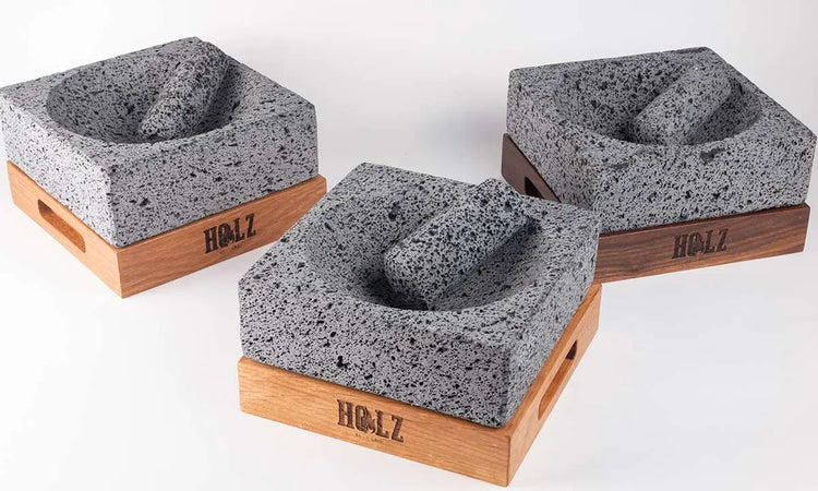 Molcajete Holz de piedra volcánica